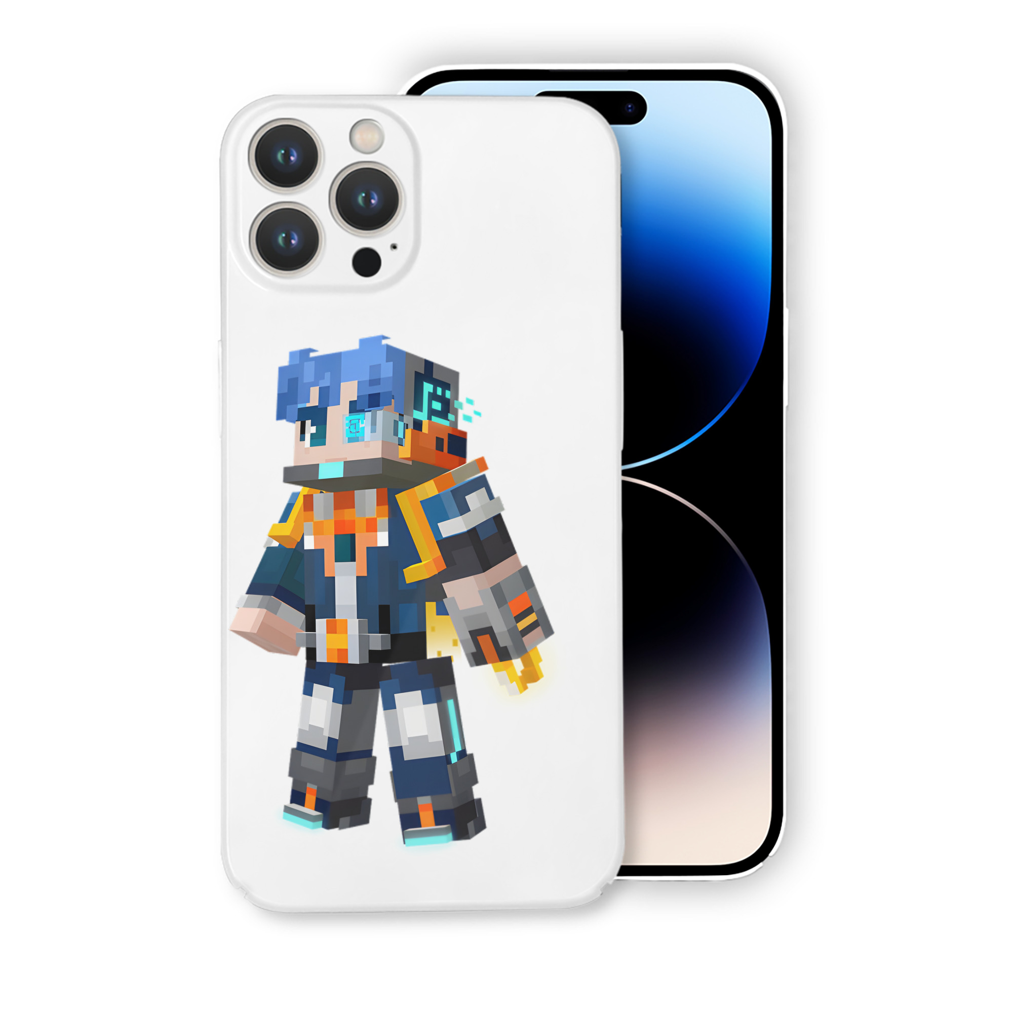 （画像用） マインクラフト ブロックの世界 Minecraft MC Block world 【iPhone 14シリーズ対応】ハードケース